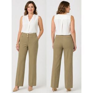Jones New York Signature Petite Stretch Pants Women 10P Beige Straight Comfort H